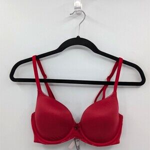 Victoria's Secret Bra 32DD Red Lace Lined Demi Body by Victoria